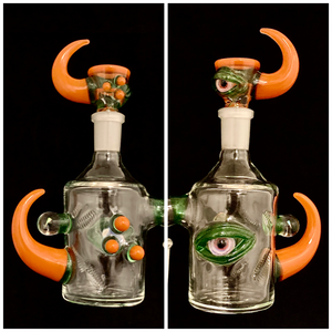 Drewp Glass - Set 14mm Sculpted Dry Ash Catcher & 14mm Matching Bowl - 90 Degree - Designs Available - $350