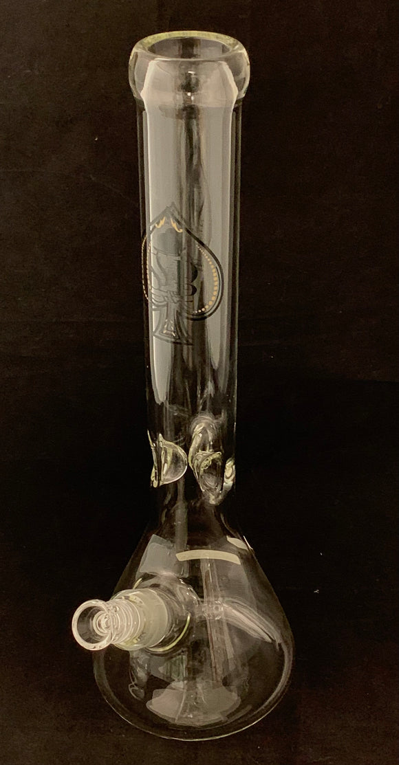 Sheldon Black - 16” Beaker Bong Spade Brass Label (SH36) - $300
