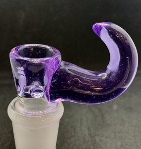 Pied Piper Glass - 18mm Colored Up Horn Bowl (4 Holes) - Purple - $75
