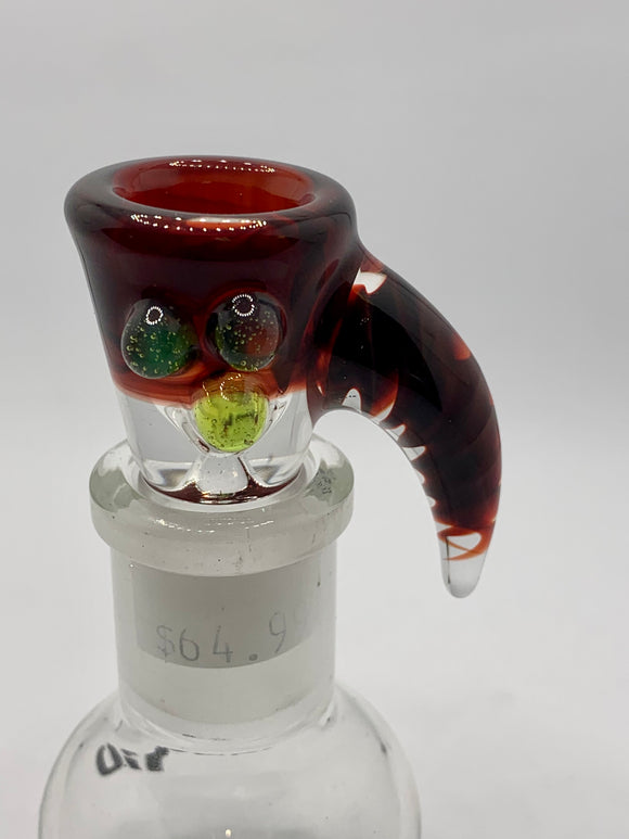 Drewp Glass - 18mm Worked Horn Bowl (1 Hole) - Red - (DR28) - $65