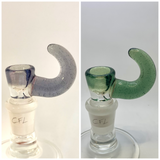 Pied Piper Glass - 18mm Colored CFL Up Horn Bowl (1 Hole) - Colors Available - $60