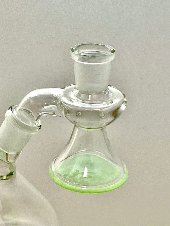 Korey Cotnam Glass - 18mm Colored Base Dry Ash Catcher - 45 Degrees - Green