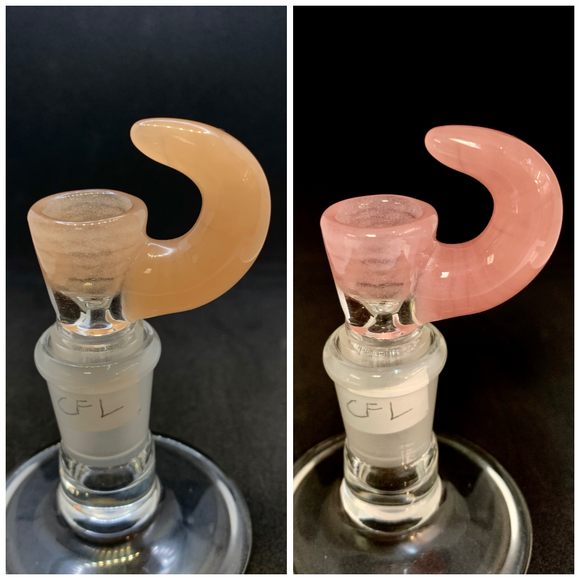 Pied Piper Glass - 18mm Colored CFL Up Horn Bowl (1 Hole) - Colors Available - $60