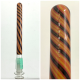 Mini Monster - 5 1/2" 18mm to 14mm Worked Pill Closed End Downstem (Black, Yellow, Red)- $250
