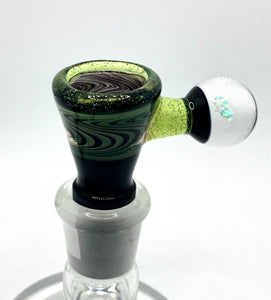 Eckardt Glass - 14mm CFL Accented Worked Bowl w/ Opal - EK04 - $75