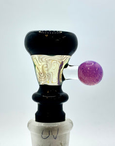 Chuck B Glass - 14mm UV Worked Hollow Bowl w/ Nub Handle - Colors Available - $65