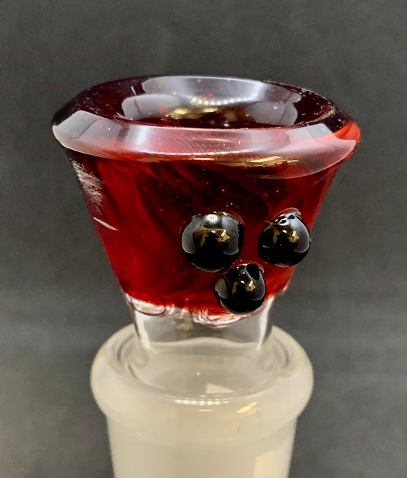 Pied Piper Glass - 18mm Colored Bowl (4 Holes) - Dark Red