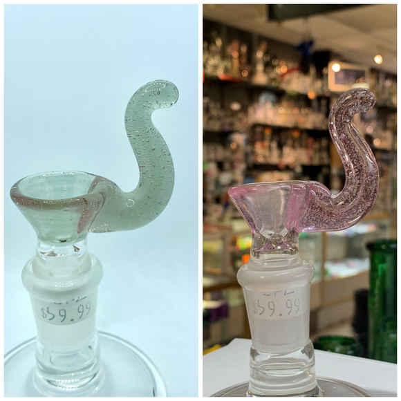 T Rex Glass - 18mm Colored CFL Up Horn Bowl (1 Hole) - $60